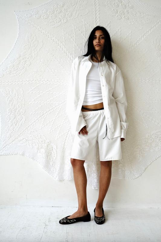 Charli Short in Satin Cotton Poplin