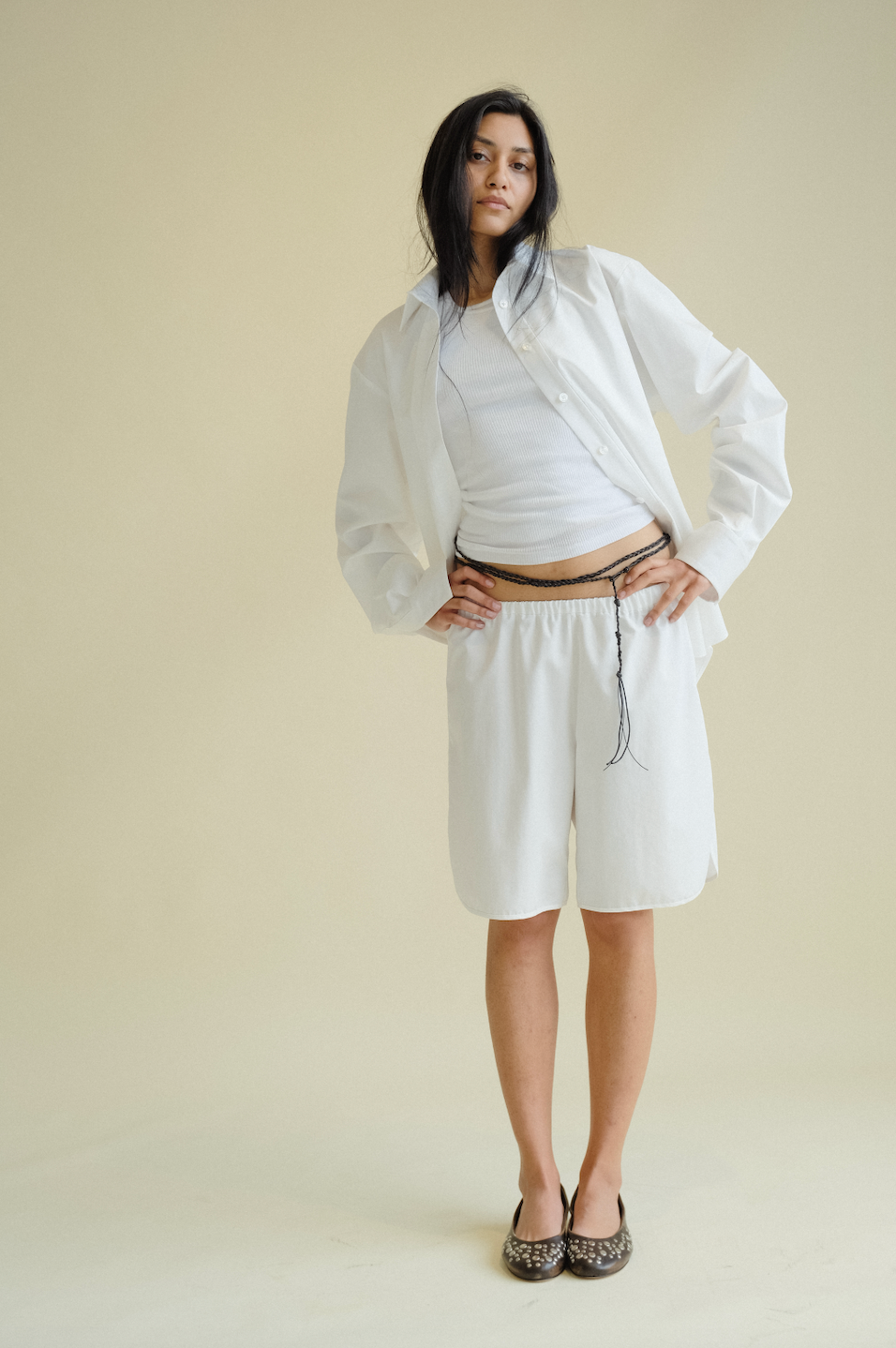 Charli Short in Satin Cotton Poplin