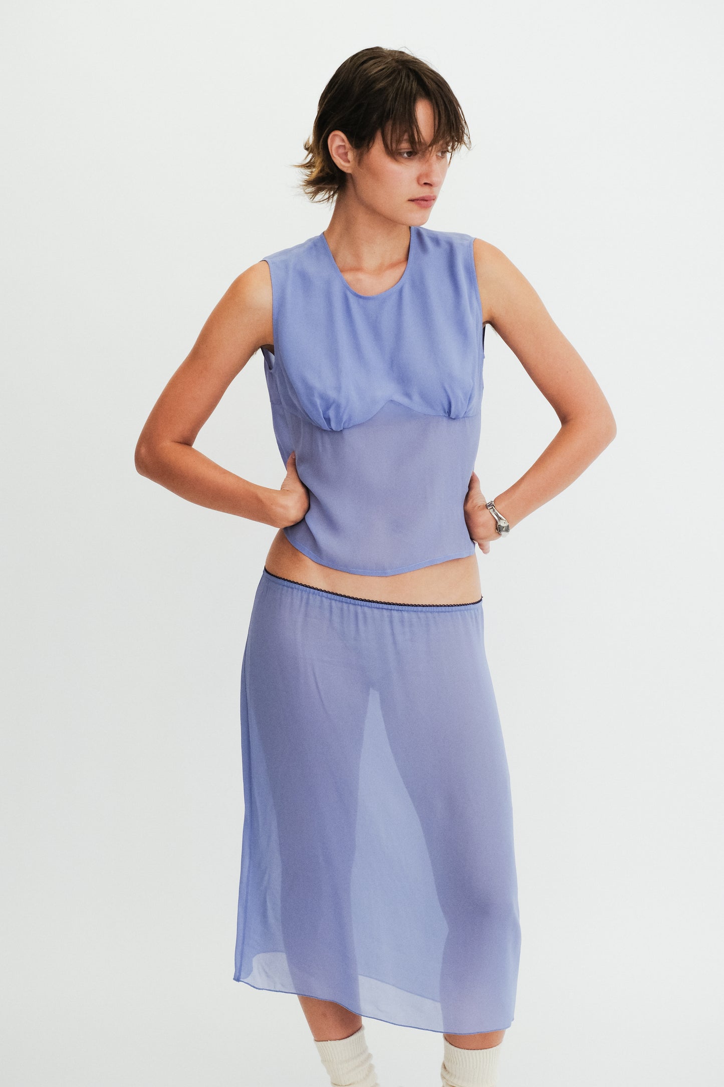 Drew Slip Skirt in Georgette